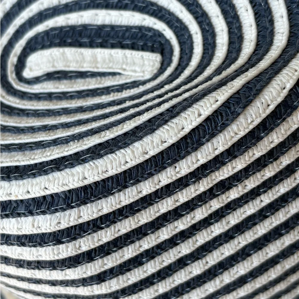 Permanent Vacation Navy & White Striped Straw Sun Hat - One Size